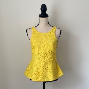 Banana Republic Yellow Sleeveless Peplum Top